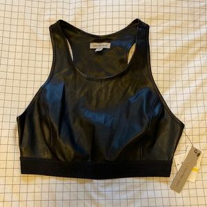 Calvin Klein Vegan Leather Bra Crop Top